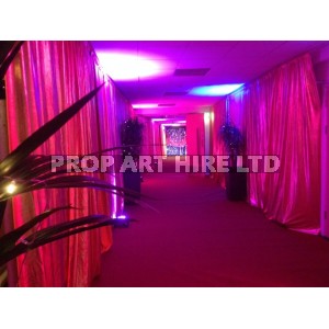 Gold corridor drapes